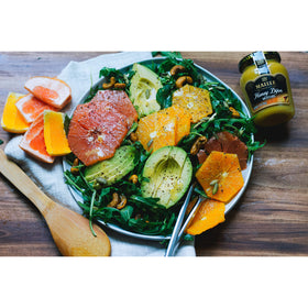 Maille Honey Dijon herbs close-up evokes gourmet flavor for herb-forward dishes