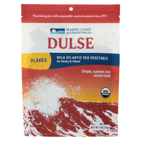 Maine Coast Sea Vegetables dulse flakes pack—seasoning ready for everyday meals.
