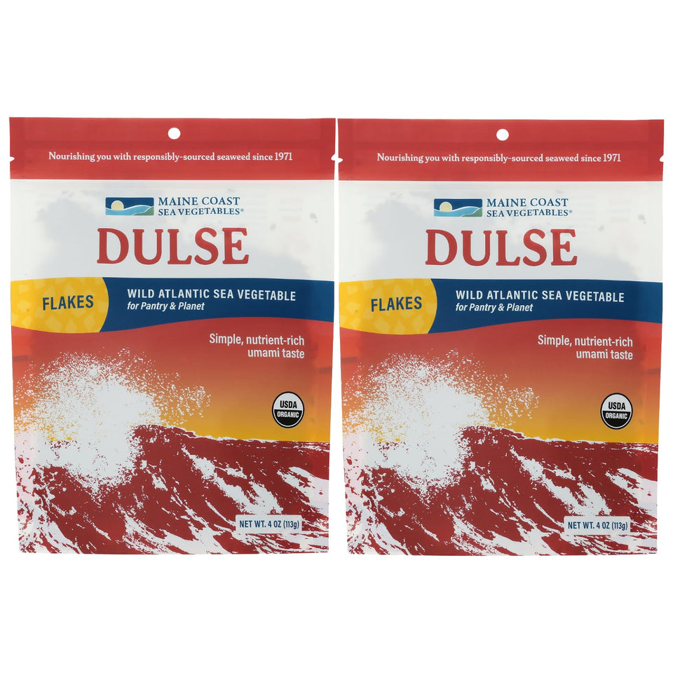 Maine Coast Sea Vegetables Dulse Flakes jar for easy natural umami seasoning