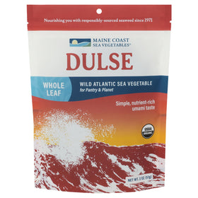 Maine Coast Sea Vegetables dulse whole leaf in bag adds savory flavor to salads