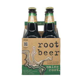 Maine Root Beer being poured into a glass, inviting a crisp sip.