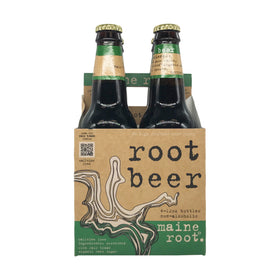 Maine Root Beer bottle showing wintergreen, clove, and anise flavor notes.