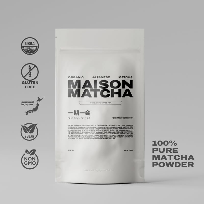Maison Matcha 80g abundance pouch ideal for daily latte