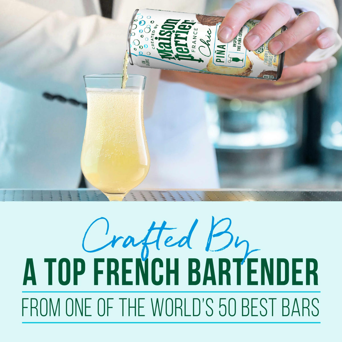 Aromas of pineapple and coconut rise from Piña Fizz inviting tropical sipping.