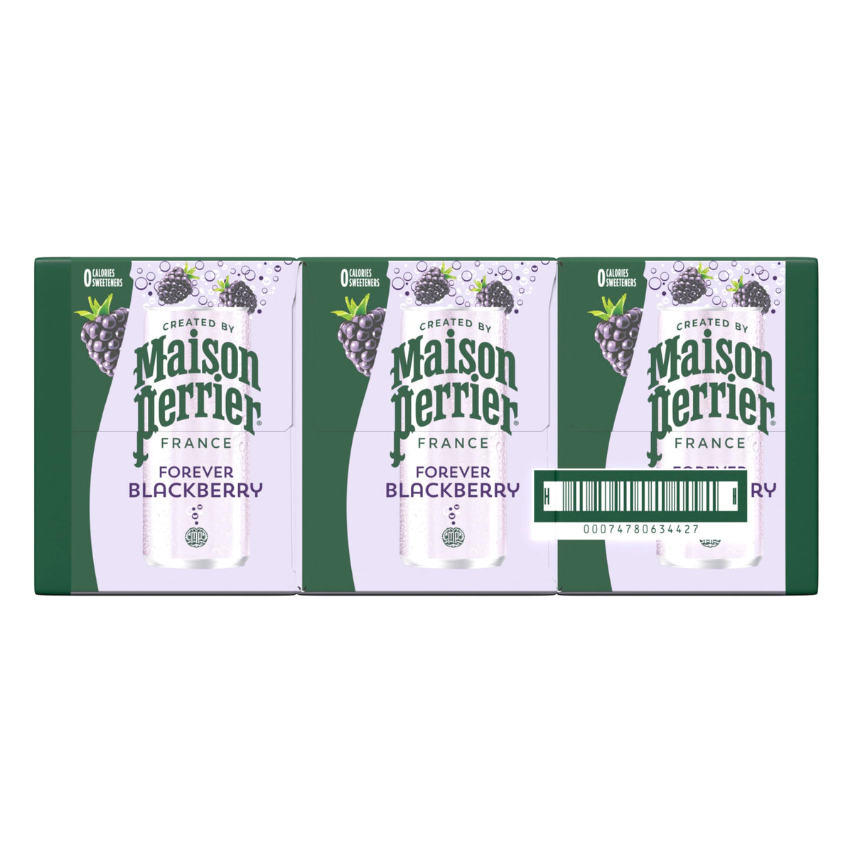 Maison Perrier Forever Blackberry label close-up highlighting natural flavor.