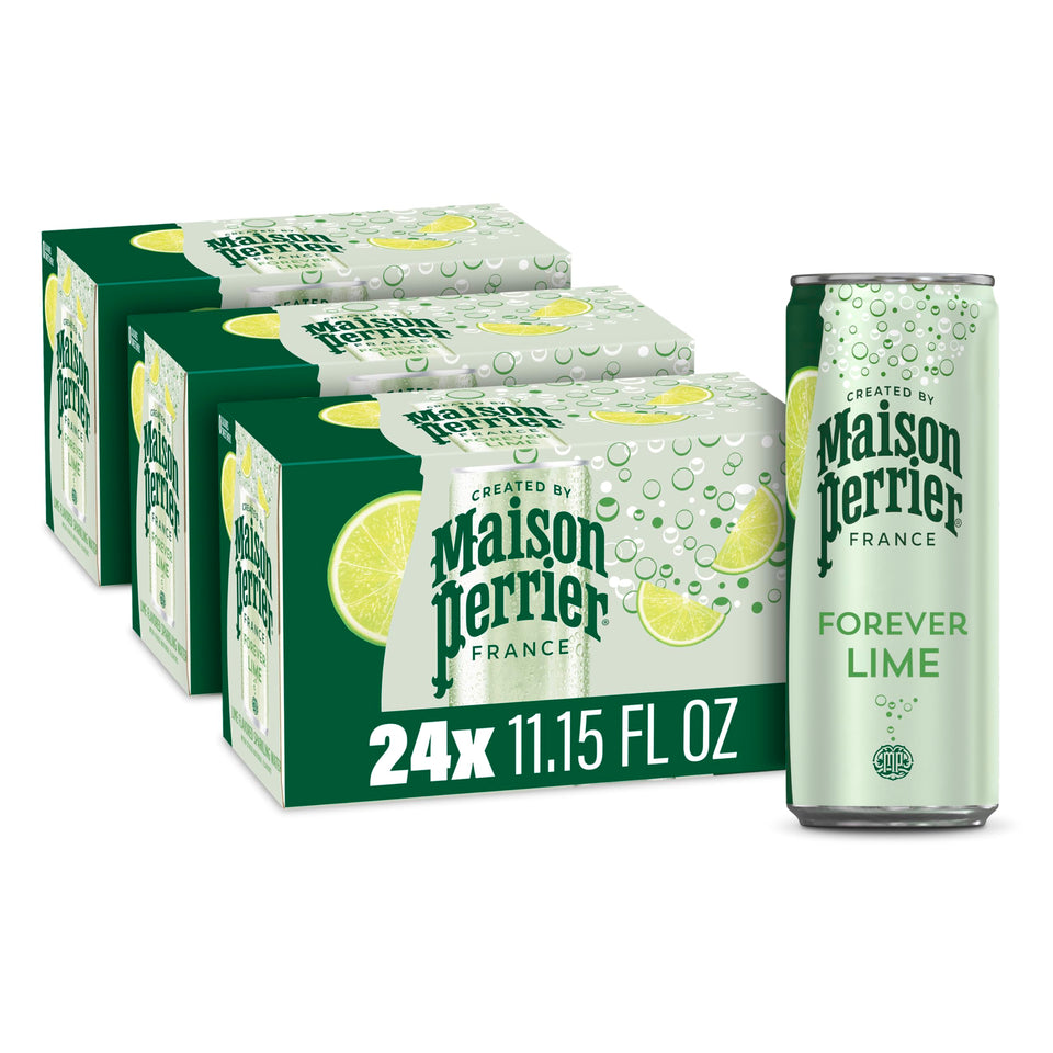 Maison Perrier Forever Lime 3-pack 8-cans on display, zero-calorie refreshment option