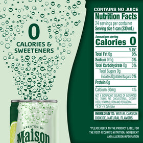 Front view of the 3-pack Maison Perrier Forever Lime, a French sparkling water