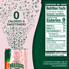 Maison Perrier Forever Strawberry bottle beside fresh berries for a versatile mocktail.
