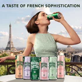 Maison Perrier peach-flavor can offers soft fruit sweetness for elegant sips.