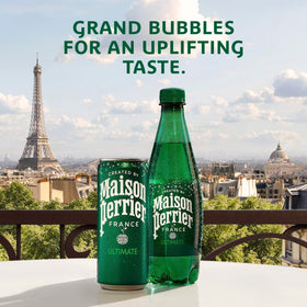 Close-up of Maison Perrier Ultimate bubbles highlighting refreshing effervescence for mixed drinks.