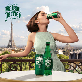 Maison Perrier Ultimate on-the-go bottle shown in a bag for travel.