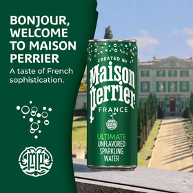 Maison Perrier Vergeze bottling image highlights authentic origin and high quality taste.