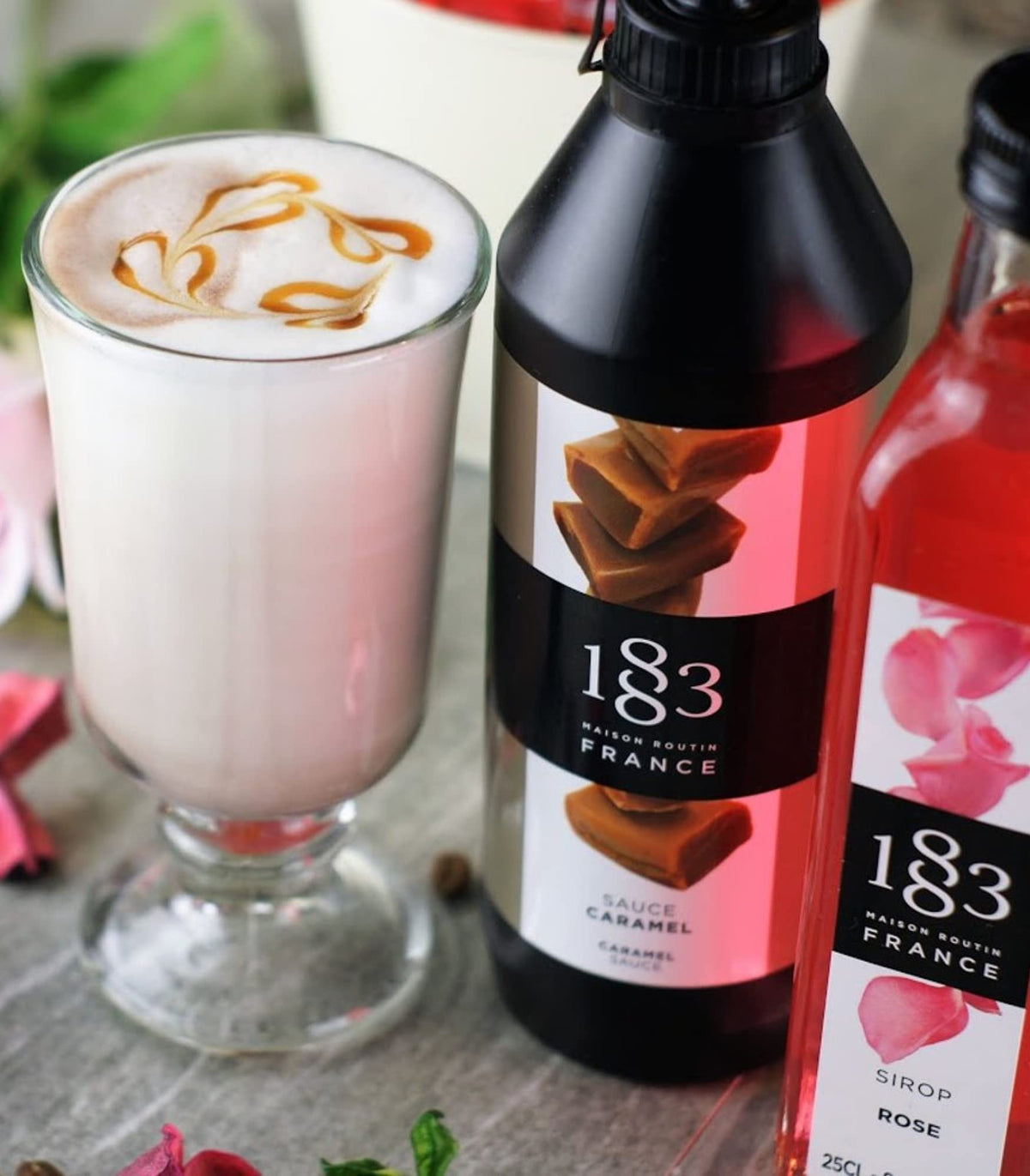Dessert topping with 1883 Blackberry Syrup over cream