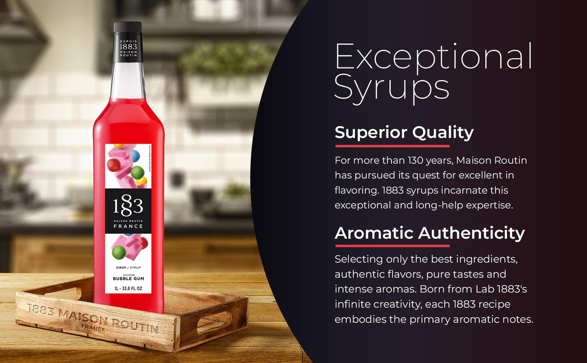 1883 Bubblegum Syrup cocktail—adds playful color and sweetness