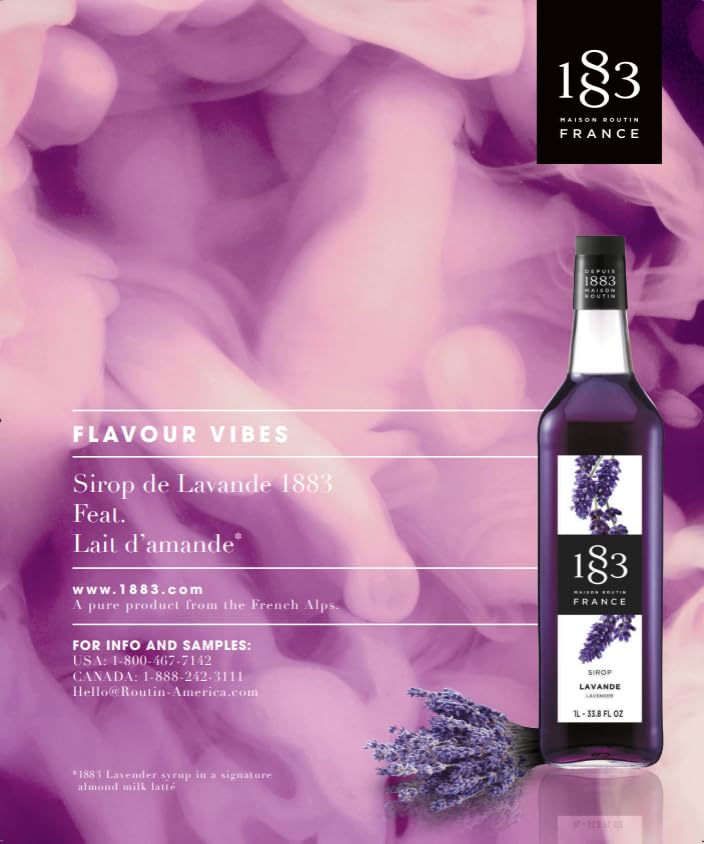 1883 lavender syrup drizzled into espresso for a fragrant latte.