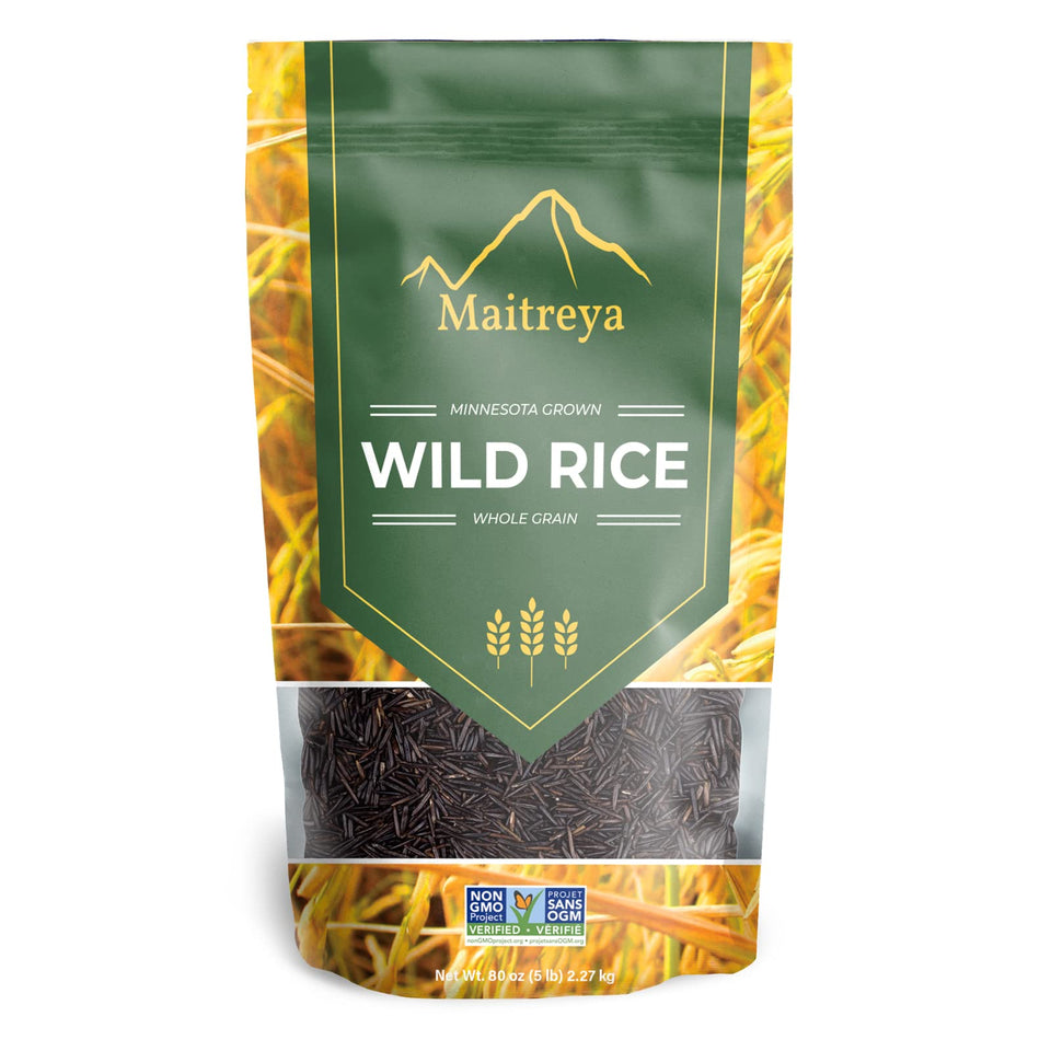 MAITREYA Wild Rice 5lb bag front view showing wholesome pantry staple