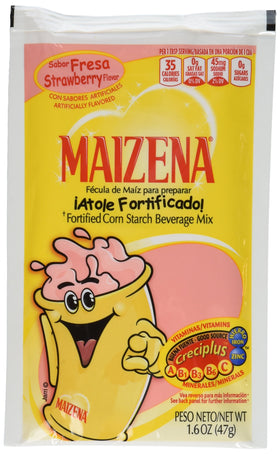 Maizena Atole Strawberry packaging for a fortified breakfast drink mix