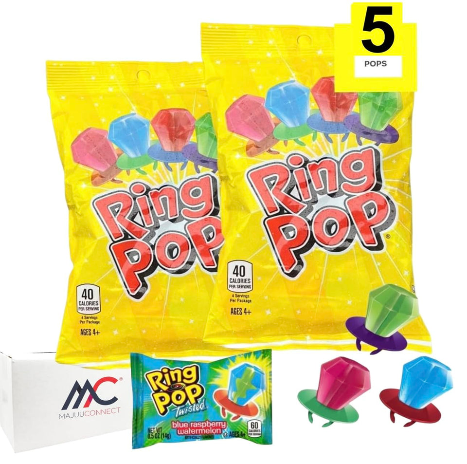 MAJUU Ring Pop 2-pack hero with wearable candy ring for sharing at parties