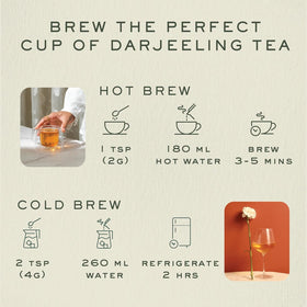 Makaibari Darjeeling peach and floral notes greet the palate.
