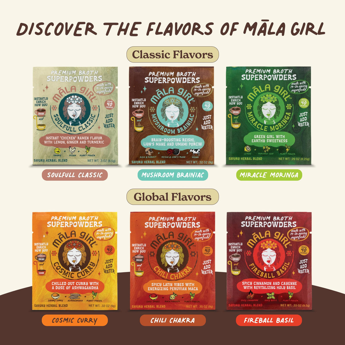 Māla Girl Soulfull Classic sachet for quick vegan broth