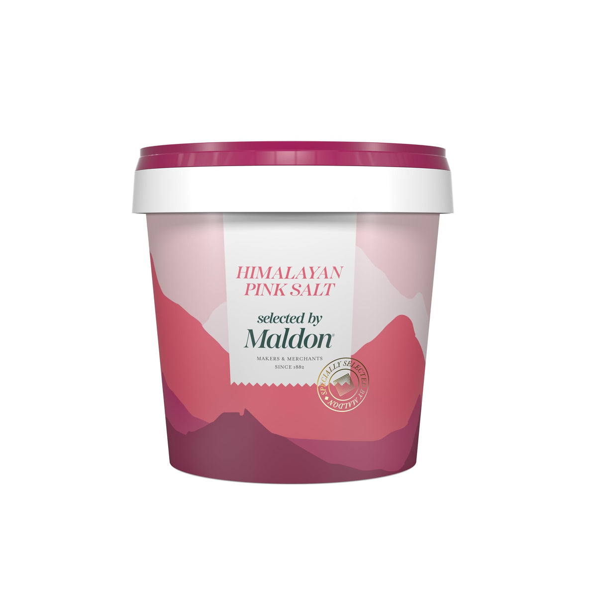 Maldon Himalayan pink salt coarse crystals in a 2.2lb tub for everyday seasoning.