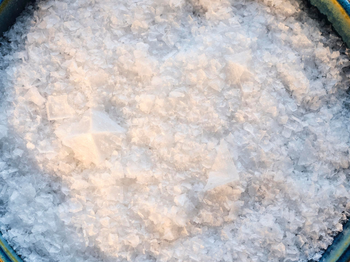 Maldon Kalahari Desert Salt at table underscores versatile seasoning moments.
