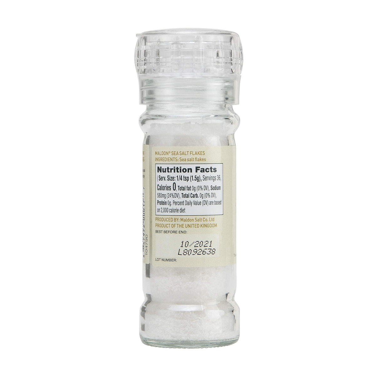 Maldon refillable mill designed for eco-friendly kitchen use.