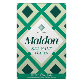 Maldon salt flakes pyramid crystals highlight delicate crunch and flavor release.