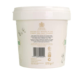 Maldon salt resealable tub, keeps freshness for cooking.