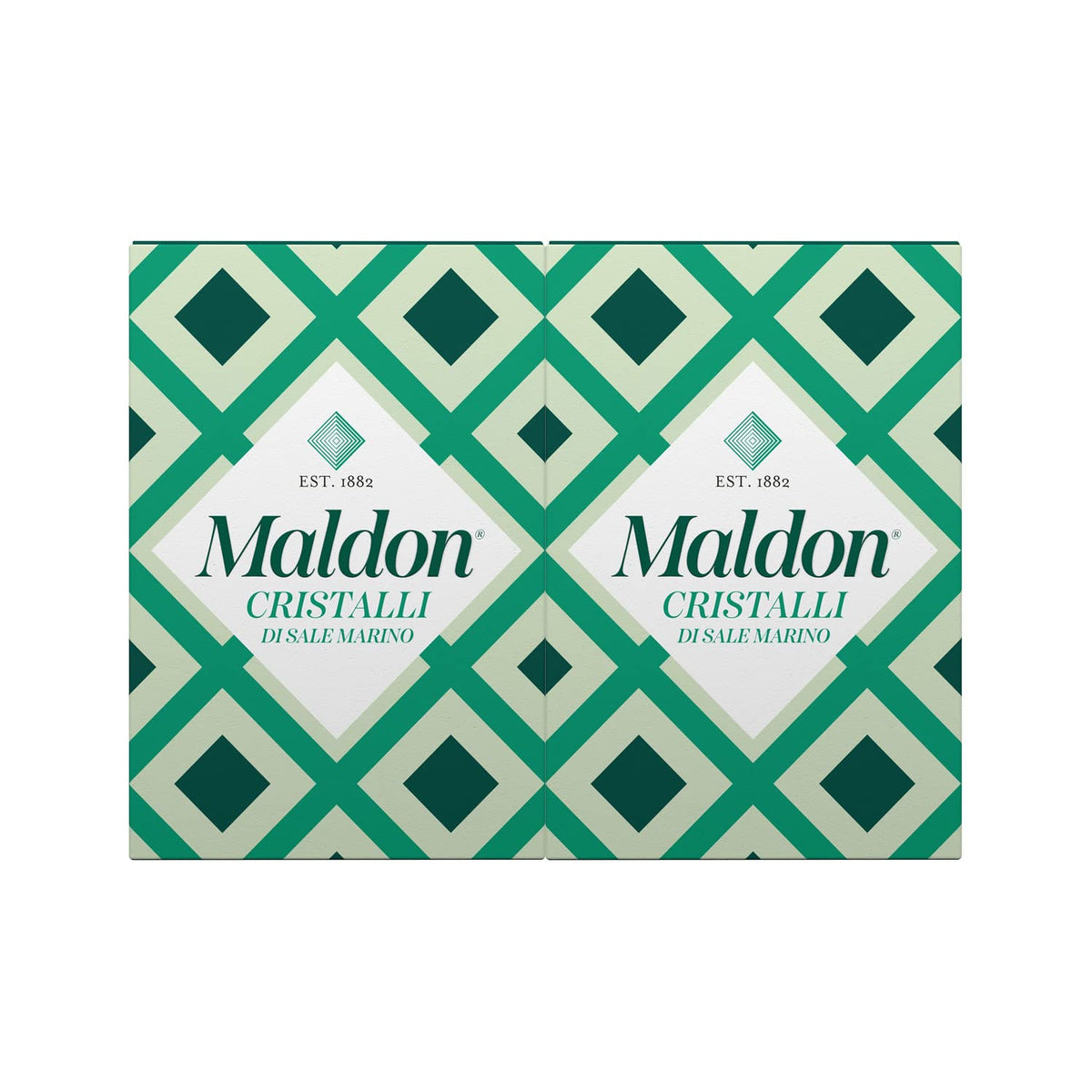 Maldon Sea Salt Flakes 125g two-pack for cooking and finishing.
