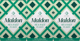 Maldon Sea Salt Pack 3 front view, ideal finishing salt for enhancing dishes.