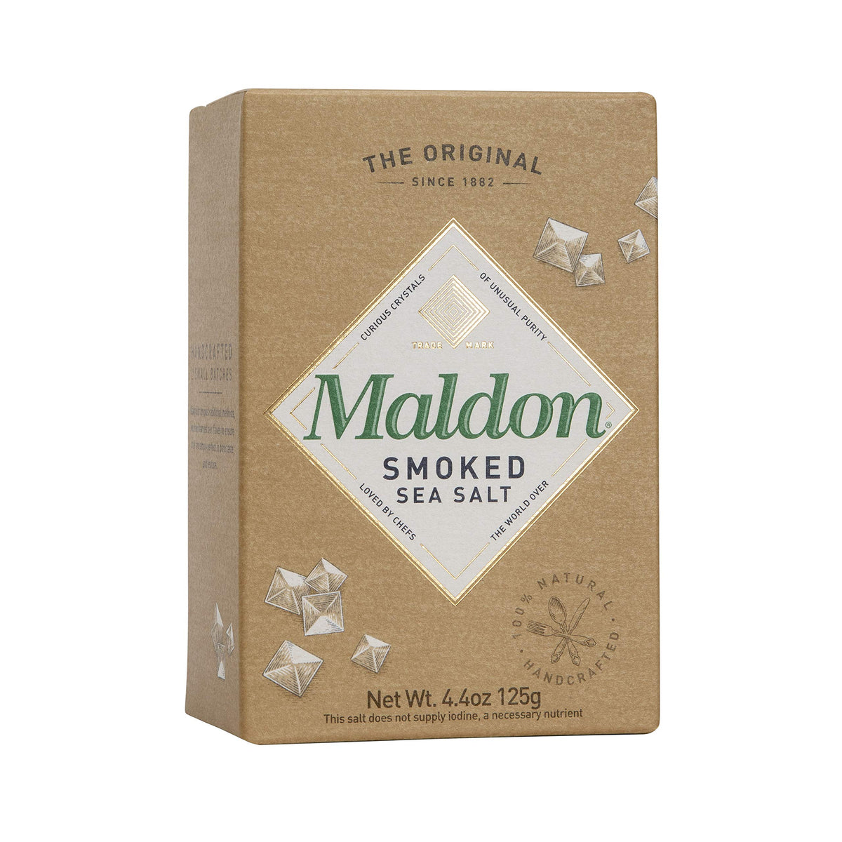 Maldon pyramid crystal flakes close-up, showcasing delicate texture and precise saltiness.