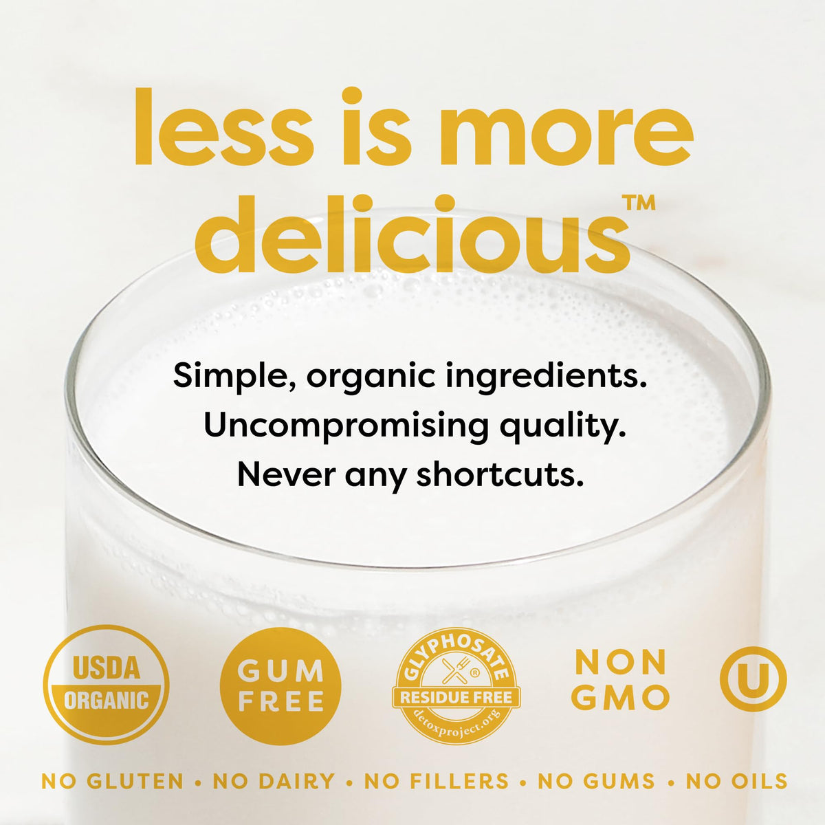 MALK Vanilla Almond Milk smoothie poured into glass for a creamy sip