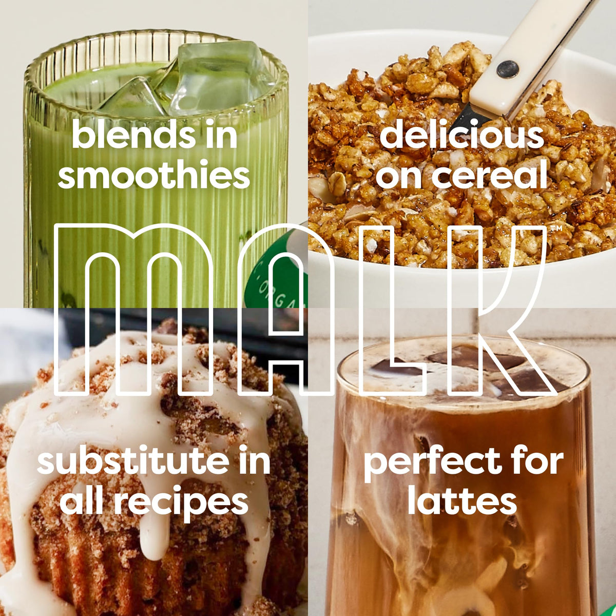 MALK Oat Milk non-dairy vegan option for lactose-free beverages.