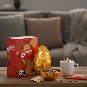 Maltesers Teasers Large Egg milk chocolate close-up highlighting smooth texture