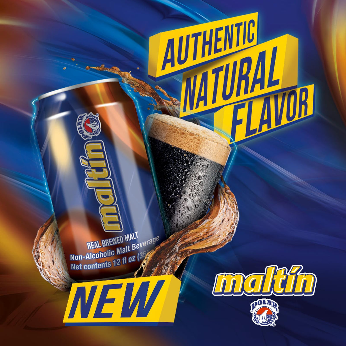 Maltin Polar ingredients highlight natural sweetness from cane sugar.