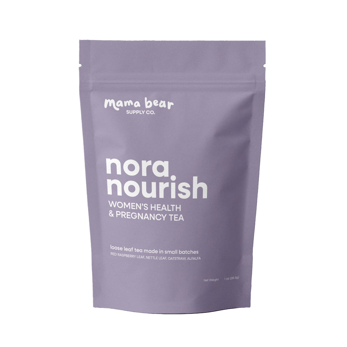Mama Bear Nora Nourish tea pack ready for a soothing, caffeine-free daily ritual.