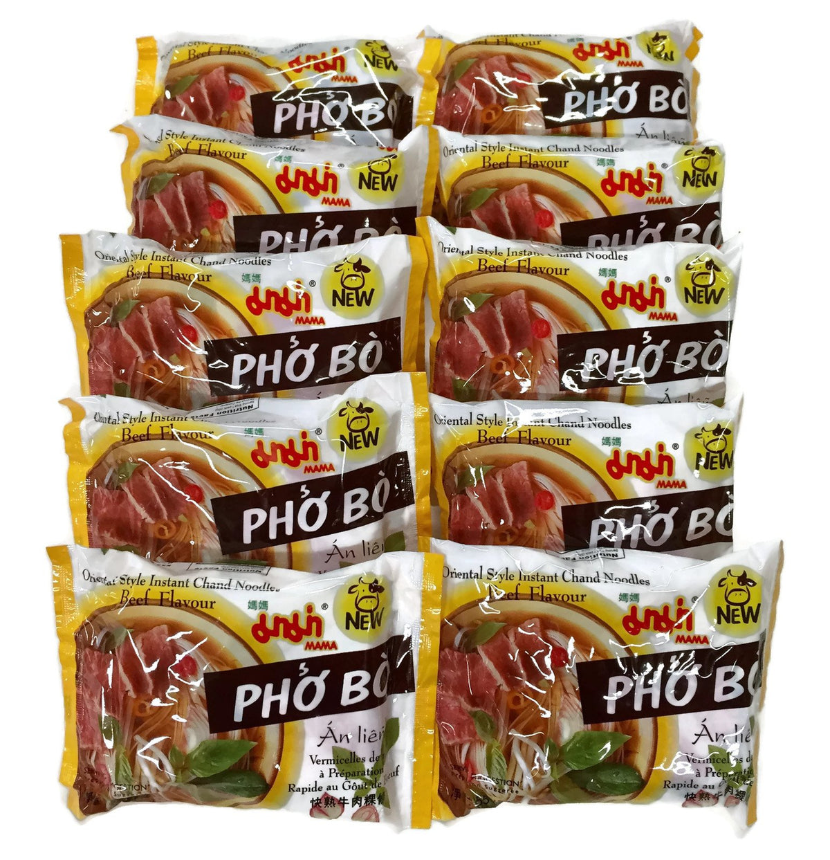 MAMA Instant Chand Noodle Soup beef packaging signaling quick, satisfying meals.