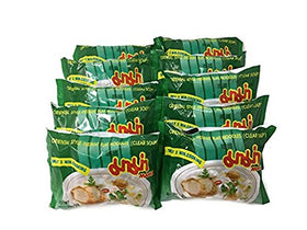 MAMA instant flat noodle soup packets showing easy customization with added veggies or protein.