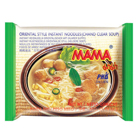 MAMA Noodles Chand Clear Soup packfront showing a 30-pack in pantry setup