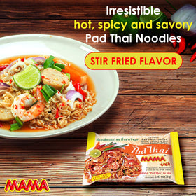 MAMA Pad Thai broth steaming image shows bold flavor in minutes.