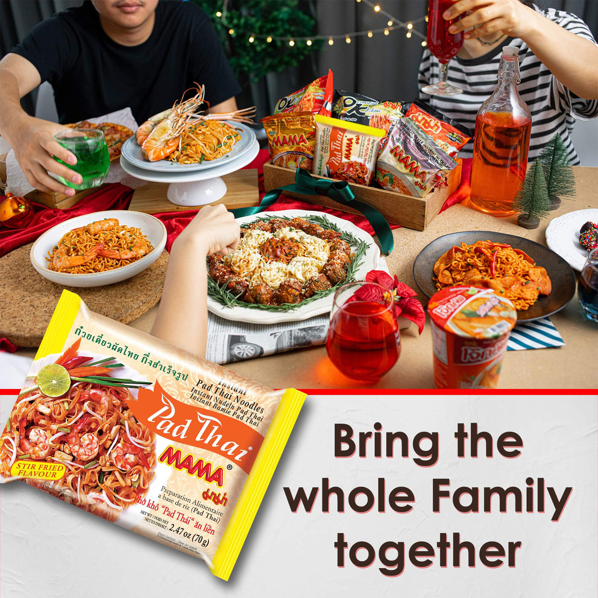 MAMA Pad Thai ready to serve scene invites a satisfying meal.