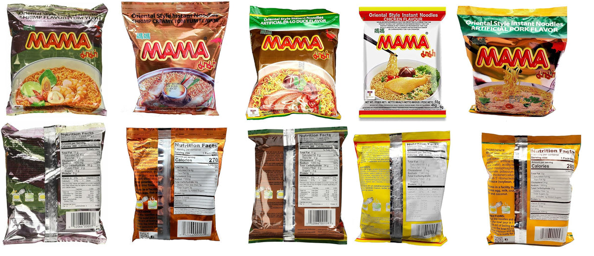 Mama Oriental Style seasoning packet close-up for quick flavor boost.