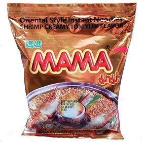 Creamy Shrimp Tom Yum flavor pack by Mama for rich texture.