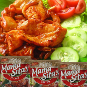 Mama Sita's Tocino Marinating Mix plated with a golden glaze.
