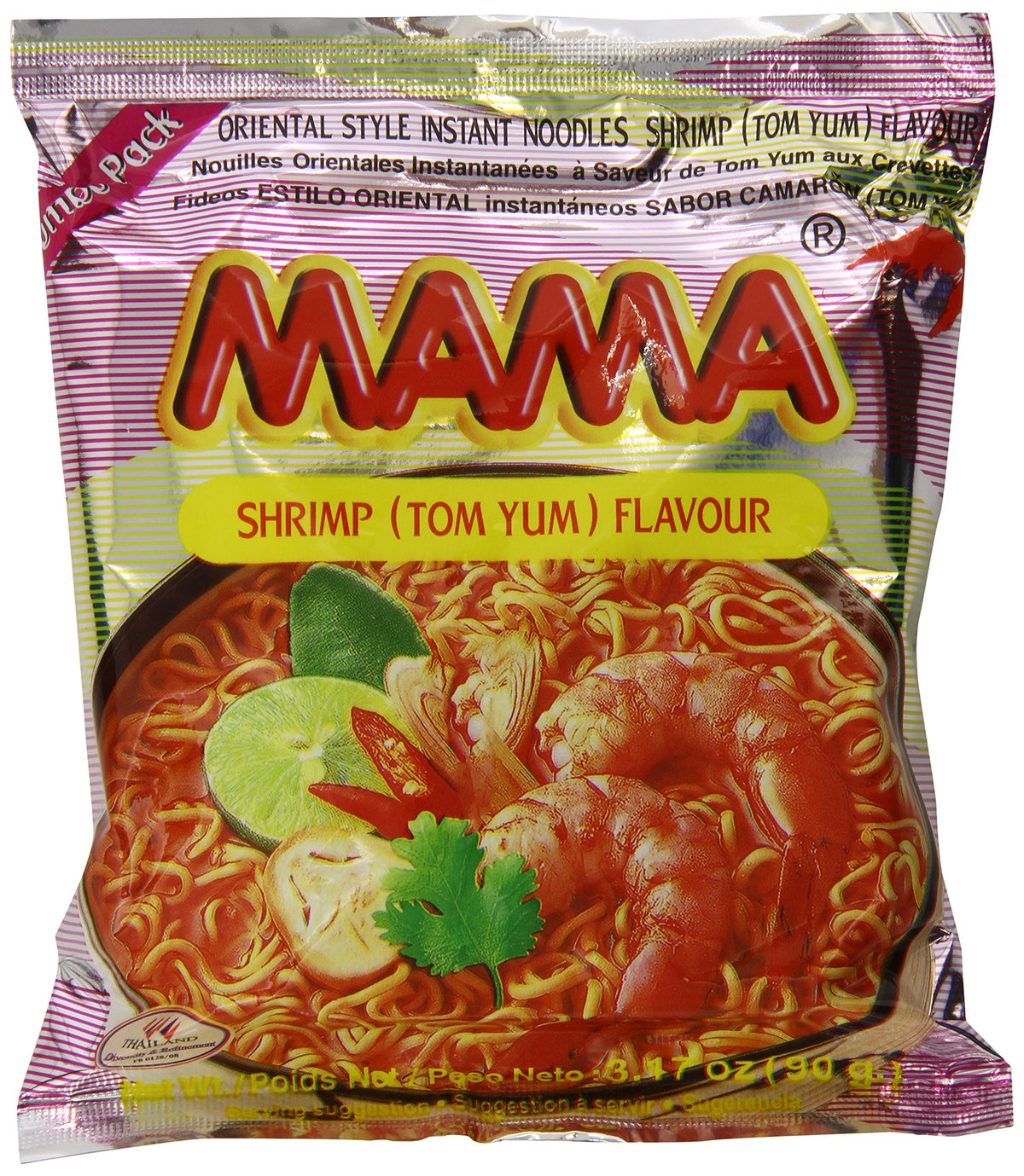 MAMA Tom Yum Shrimp Noodles pack of 20 for quick, flavorful meals