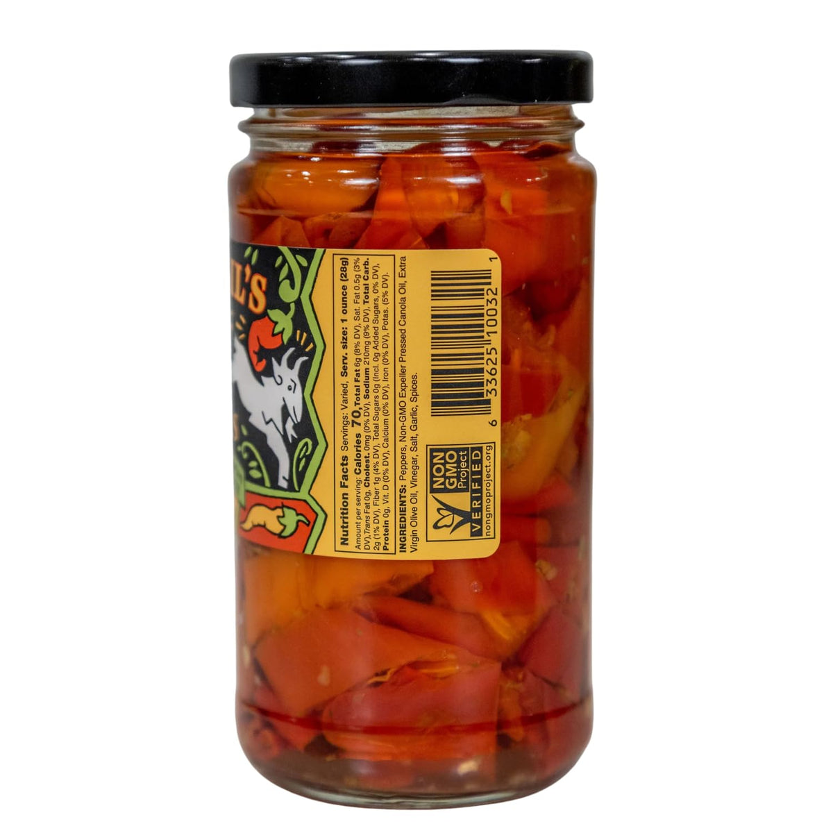 Mama Lil’s Goathorn peppers on sandwich-ready slice in oil
