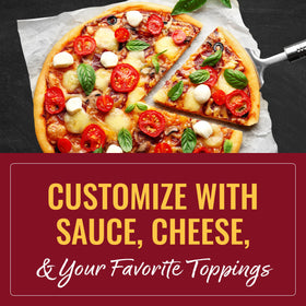 Toppings ready on Mama Mary's crust for a tasty pizza idea.