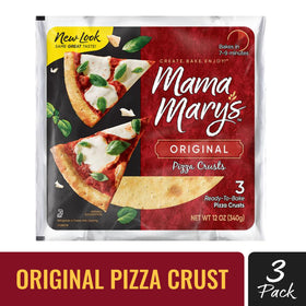 Unopened Mama Mary's crusts in a display pack for easy meals.