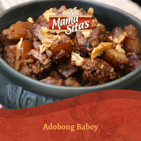Mama Sita's Adobo sauce mix dinner-ready plate showcasing Filipino-inspired flavor.